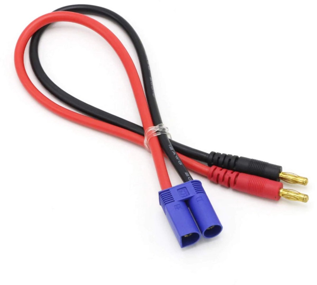 Lader Kabel met EC5 Stekker en 4mm Banaanstekkers - 30cm 14AWG Koper