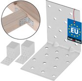 KOTARBAU® 25 Stuks Hoekverbinder, Verzinkt Staal, 80 x 80 x 60 mm, Zilver, Hoekanker Met Ril, Zware Hoekverbinding, Hoekijzer, Versterkingshoek, Montagehoek Voor Houtconstructies