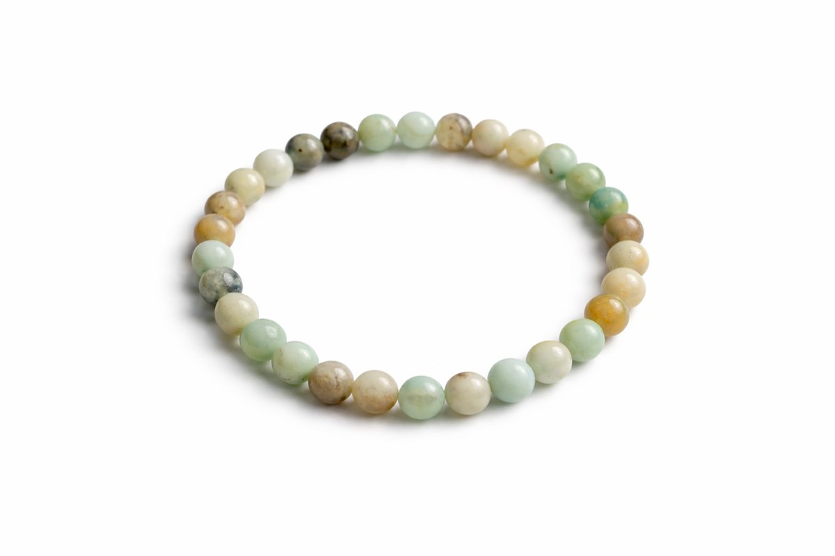 Amazoniet Armband 17 cm – 6 mm Kralen – Natuursteen – Elastisch – Rust & Balans – Unisex