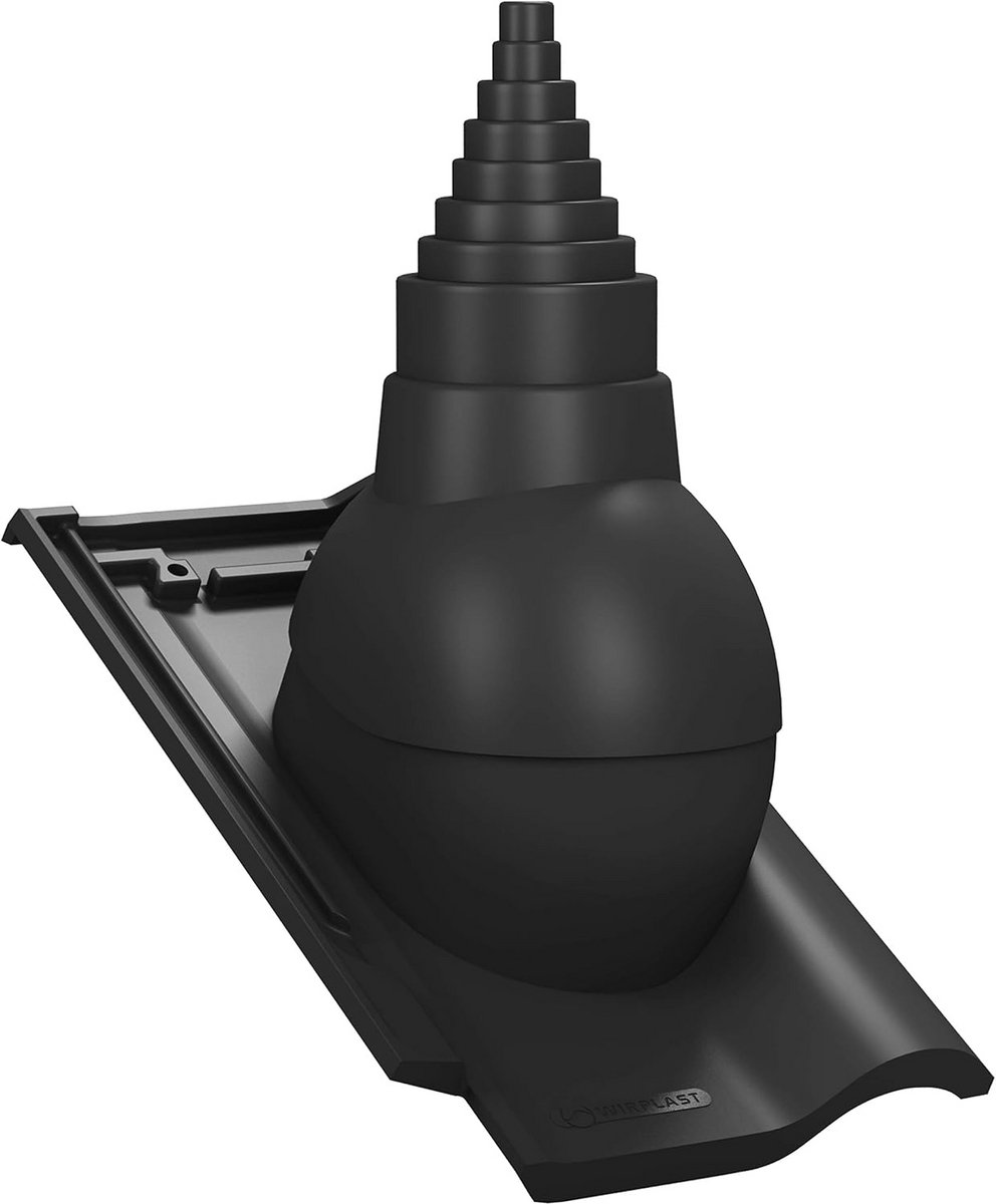 Dakdoorvoer Antenne voor Keramische Dakpannen (RAL 9005 Zwart)