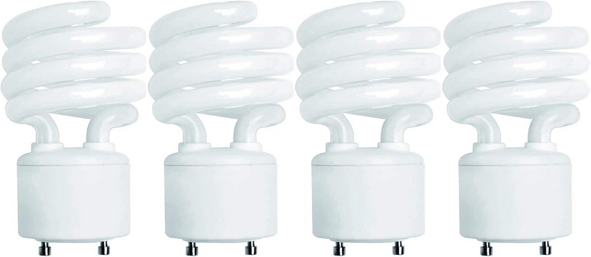 4-Pack Mini Spiral Spaarlampen GU24 - 13W - Warm Wit Licht (2700K)