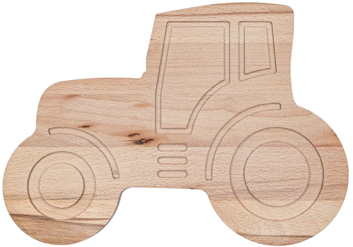 Beukenhouten Serveersnijplank Tractor – 35×25 cm – Borrel- & Snijplank