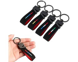 Auto Sleutelhanger - 4 items - Keycord - Sleutelhanger - Leather lanyard key holder - Metalkeychain - Robust durable key fob - Geschikt voor alle automerken/ universeel - Auto accessories