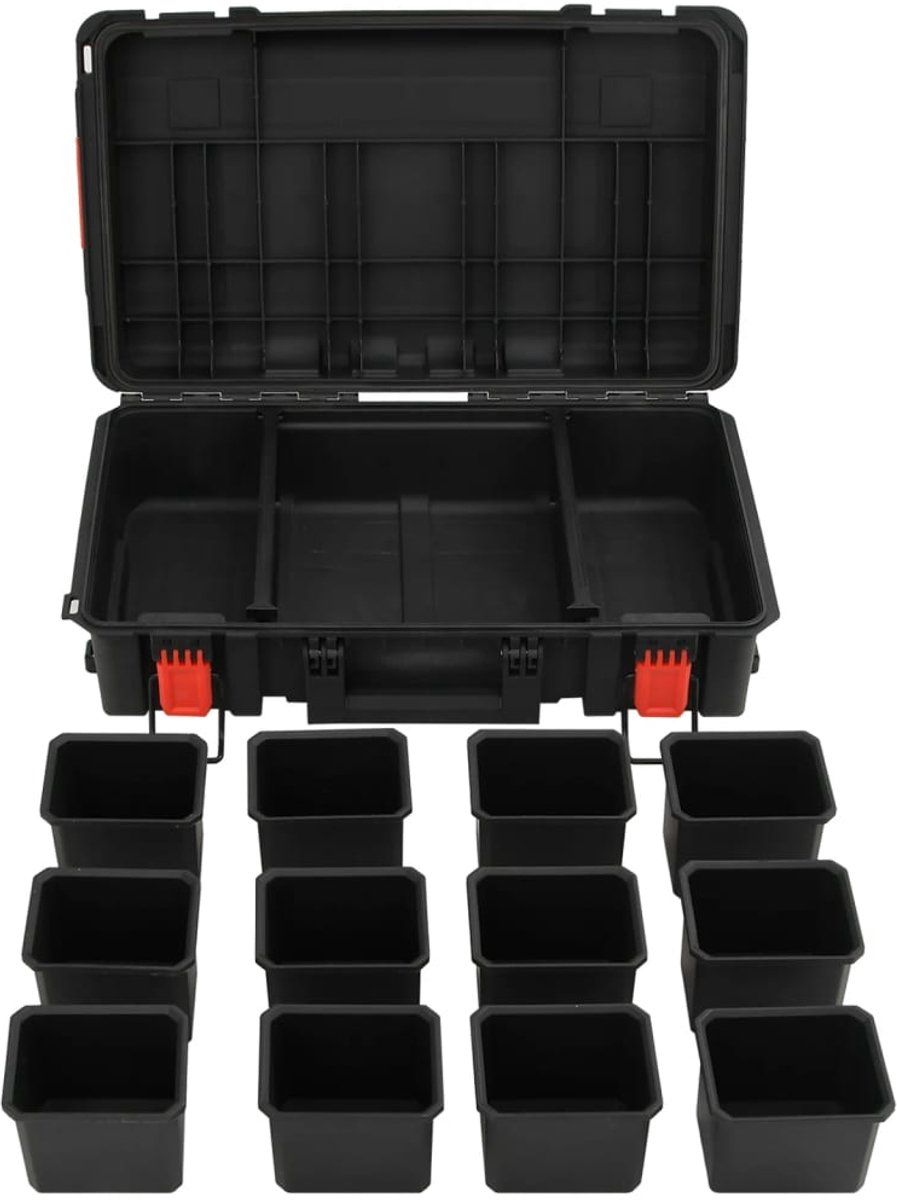 vidaXL - Flightcase - draagbaar - 56,5x34x16 - cm - PP - zwart