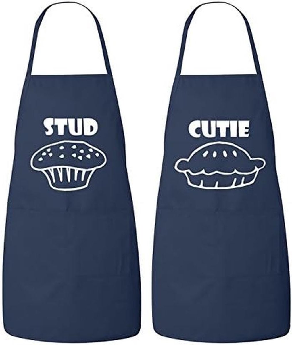 Set van 2 Schorten voor Koppels Heren en Dames Keukenschort Cadeau