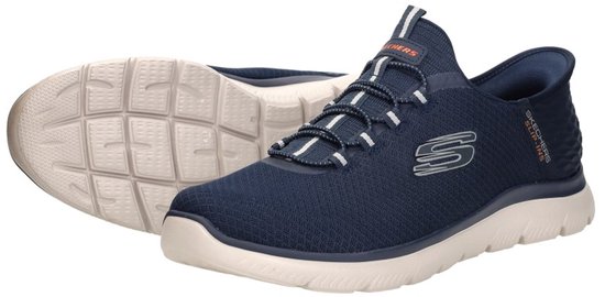 Baskets Skechers Slip-ins Wide Fit pour homme, bleues - Pointure 42 - Confort Extra - Mousse à mémoire de forme