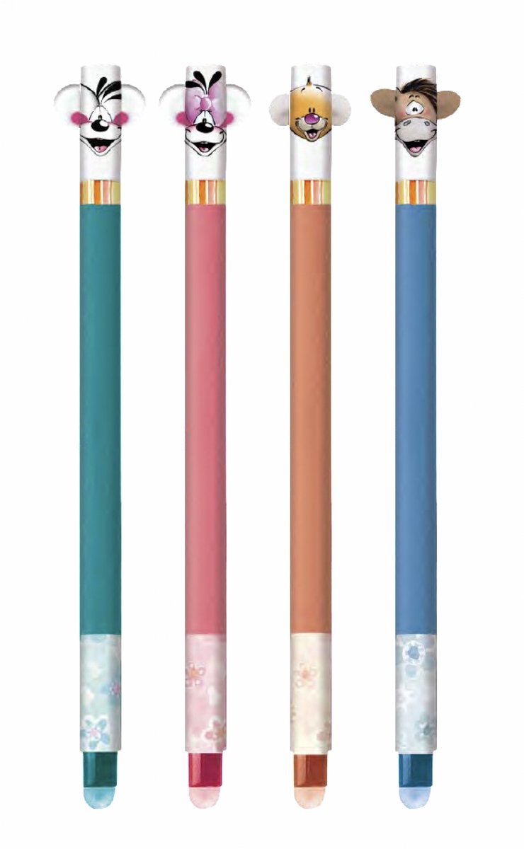 Diddl - 4 stuks - uitwisbare pen - Diddl Diddlina Pimboli Wollywell