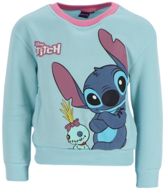 Stitch - Disney - Lilo - sweatshirt filles - Turquoise - sweatshirt - Taille 110 cm / 5 ans.