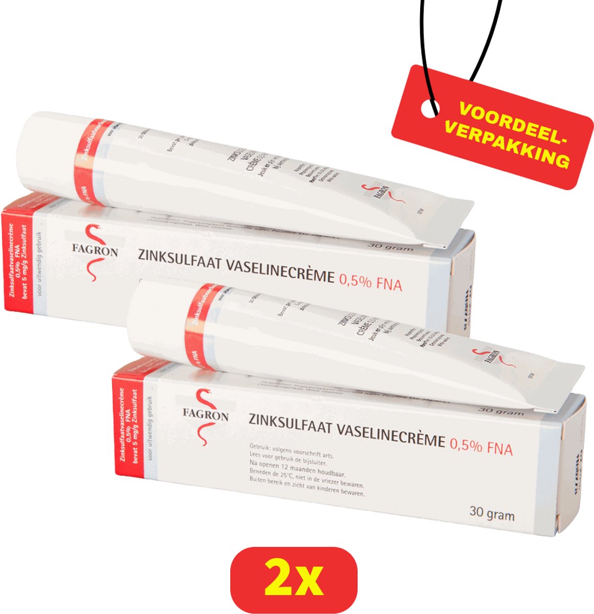 Fagron Zinksulfaat Vaselinecrème 0,5% FNA (2x 30g) - Voordeelverpakking!