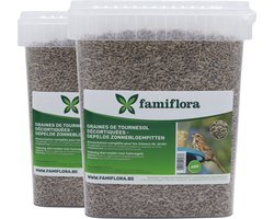 Famiflora Gepelde Zonnebloempitten 12kg (2x 6kg Emmer) - Zonder Schil - Geen Afval in Tuin - Premium Vogelvoer - Hoog Oliegehalte