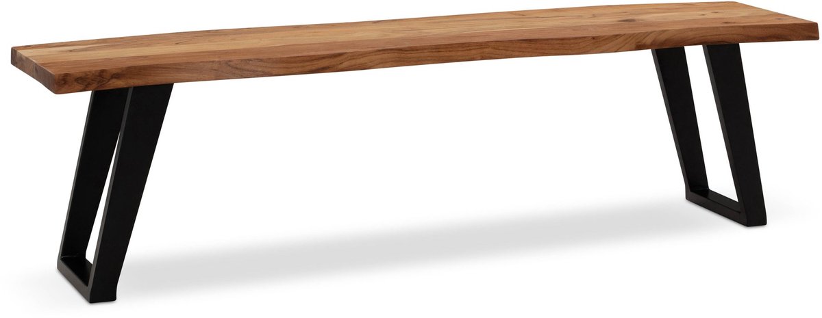 Acacia Eetkamerbank 120x40 cm - Keukenbank - Eettafelbank - Licht goudbruin - Modern design - U-vormige poten - Uniek houtnerf