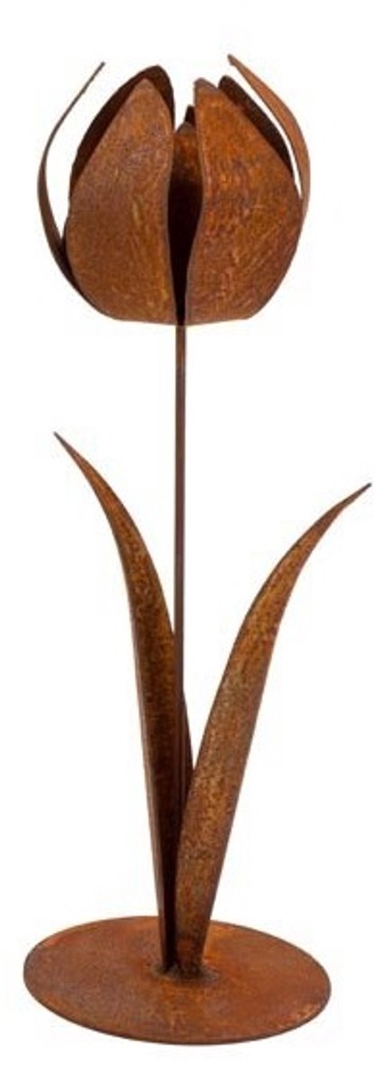 Handgemaakte roest decoratieve tulp 9x27 cm