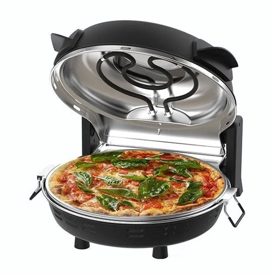 Mulex Pizza Crusto Steinoven – Elektrische Pizzaoven tot 400°C – Boven- en Onderwarmte Apart Regelbaar – 1200W - Tasfirin — afbeelding 4