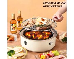 Koreaanse BBQ-grill Houtskoolkachel Houtskoolgrill Roestvrij staal Outdoor Camping Koken Thee rond de kachel Barbecuekachel