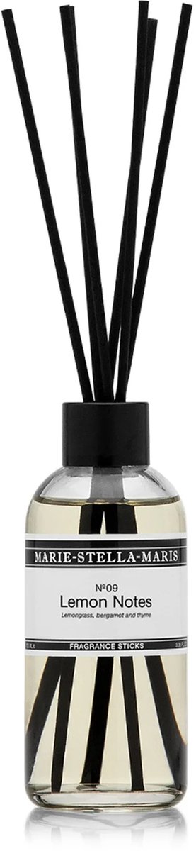 Marie Stella Maris - Geurstokjes - 100 ml - No.09 Lemon Notes - Huisparfum - Huis Parfum - Geurdiffuser - Geur Diffuser - Fragrance Sticks