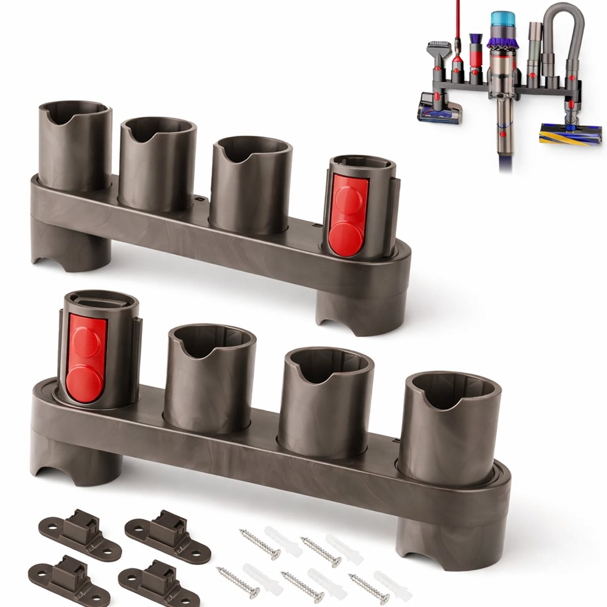 Dutchers® Ophangsysteem geschikt voor de Dyson V7, V8, V11, V12, V15 Gen 5 modellen - Wandhouder stofzuiger - Muurbeugel - Onderdelen Steelstofzuiger - Wall mount - Stofzuigeraccessoires - Docking station stofzuiger - Ruimtebesparend en stijlvol