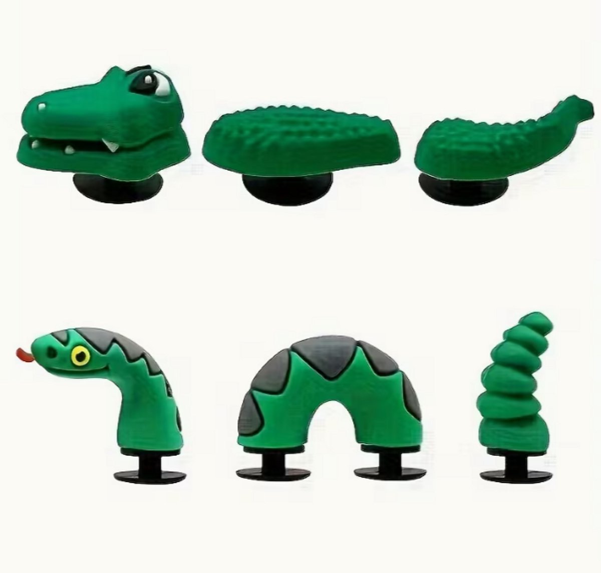Schoen pins slang krokodil - schoenbedels slang en krokodil - charms - pins - ook geschikt voor crocs