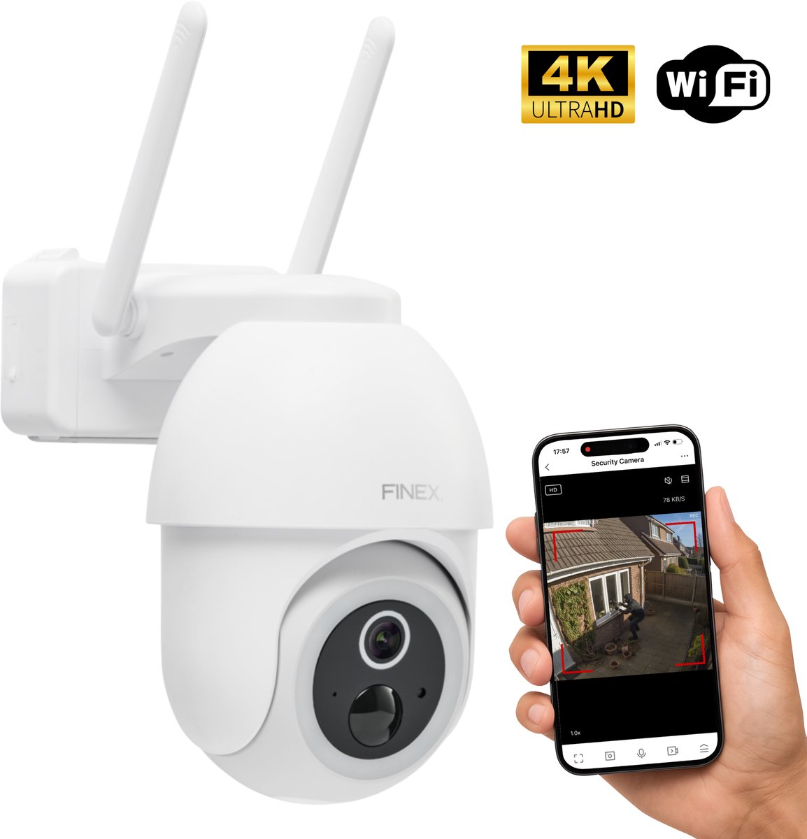 FinexHome Vision Beveiligingscamera 4K Ultra HD met Kleur Nachtzicht - FinexHome - €119,95