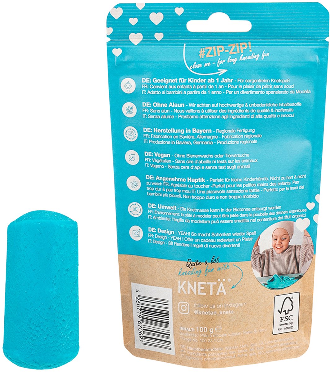 KNETA Vegan Speelklei - Turkoois 100g