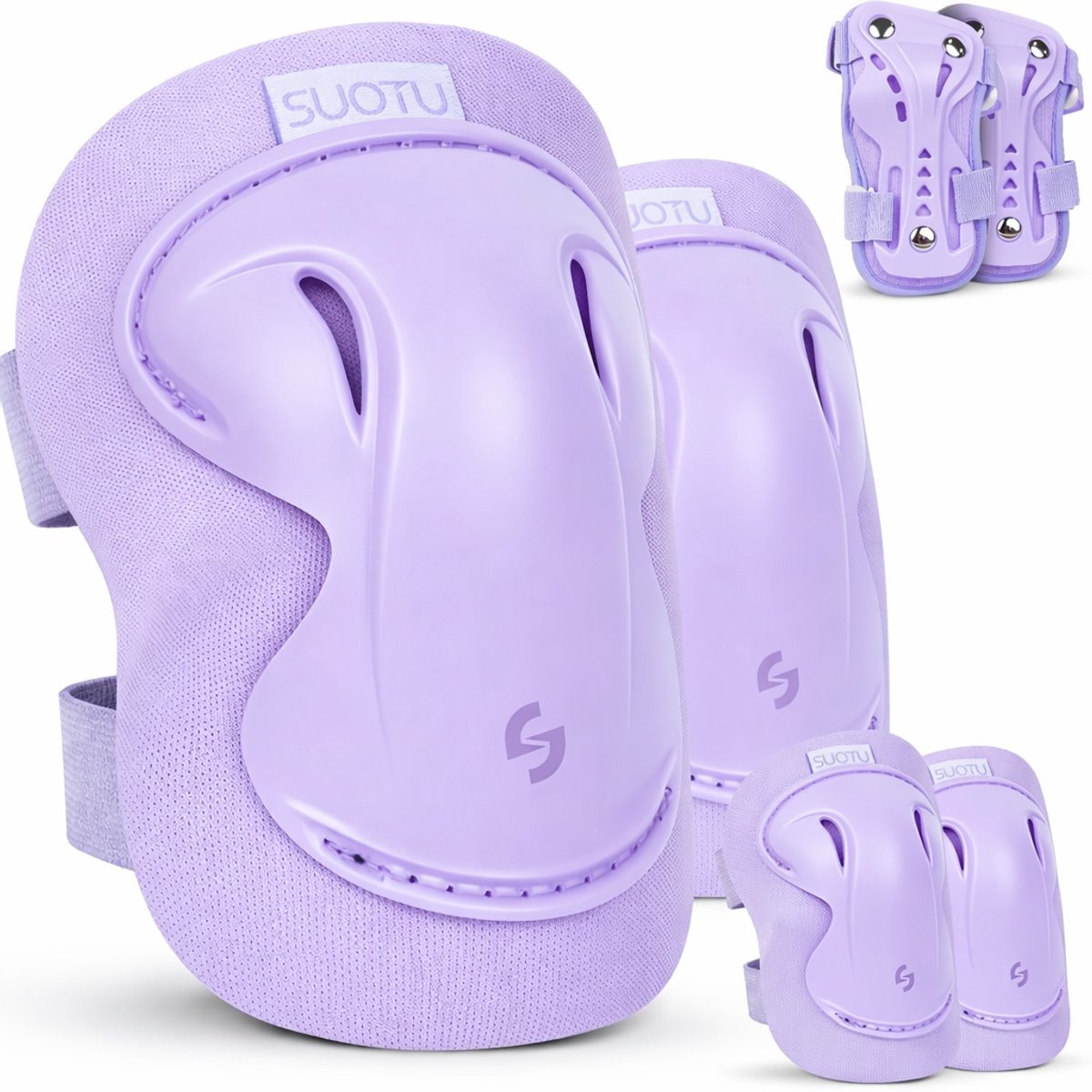 Suotu Skate Beschermset Kinderen Skate bescherming Skeeler Beschermset Paars