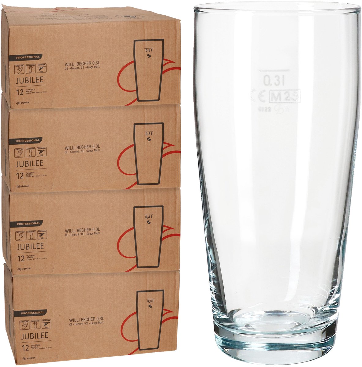 48-delige set bierglazen WILLIBECHER 0,3L geijkt van glas – 42097