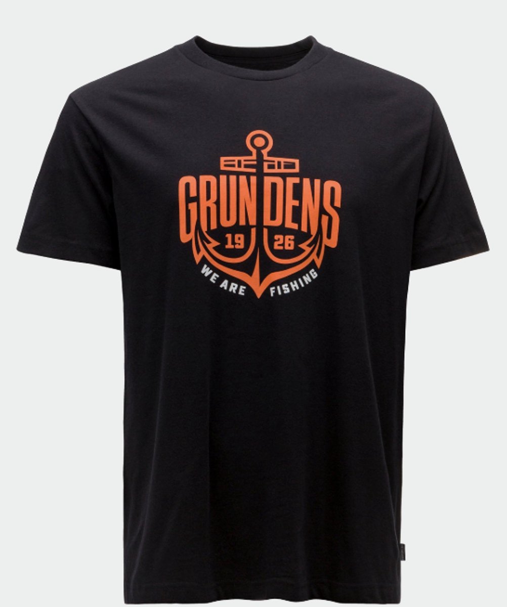 Grundens Tshirt Logo Anchor SS Extra Large Zwart
