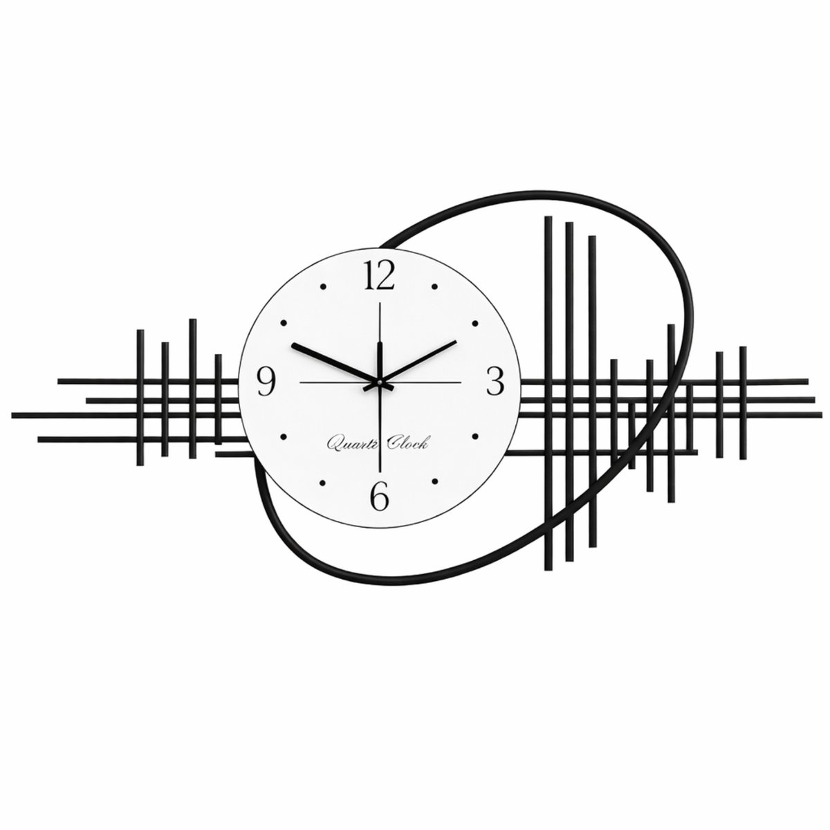 Luxaliving Wandklok Modern Zwart/Wit – 36 x 80 cm – Stil Quartz Uurwerk – Grote Design Klok