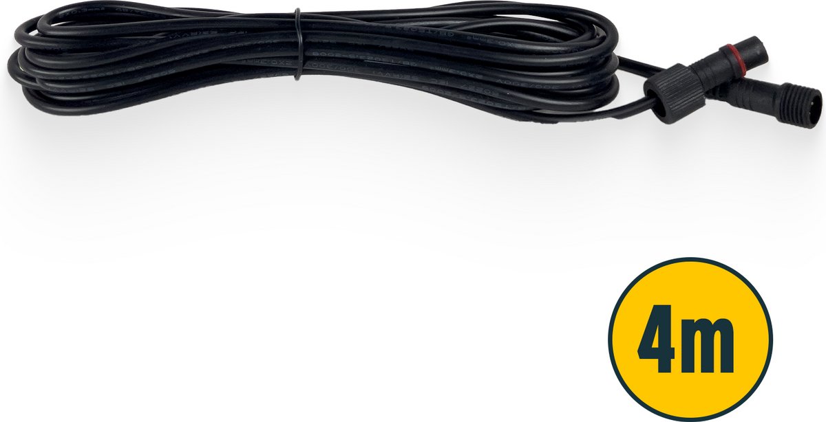 TrueLED Verlengkabel Spots 4 meter - Voor Inbouwspots Overkapping LED 3 Watt - Verlengsnoer Veranda Zwart