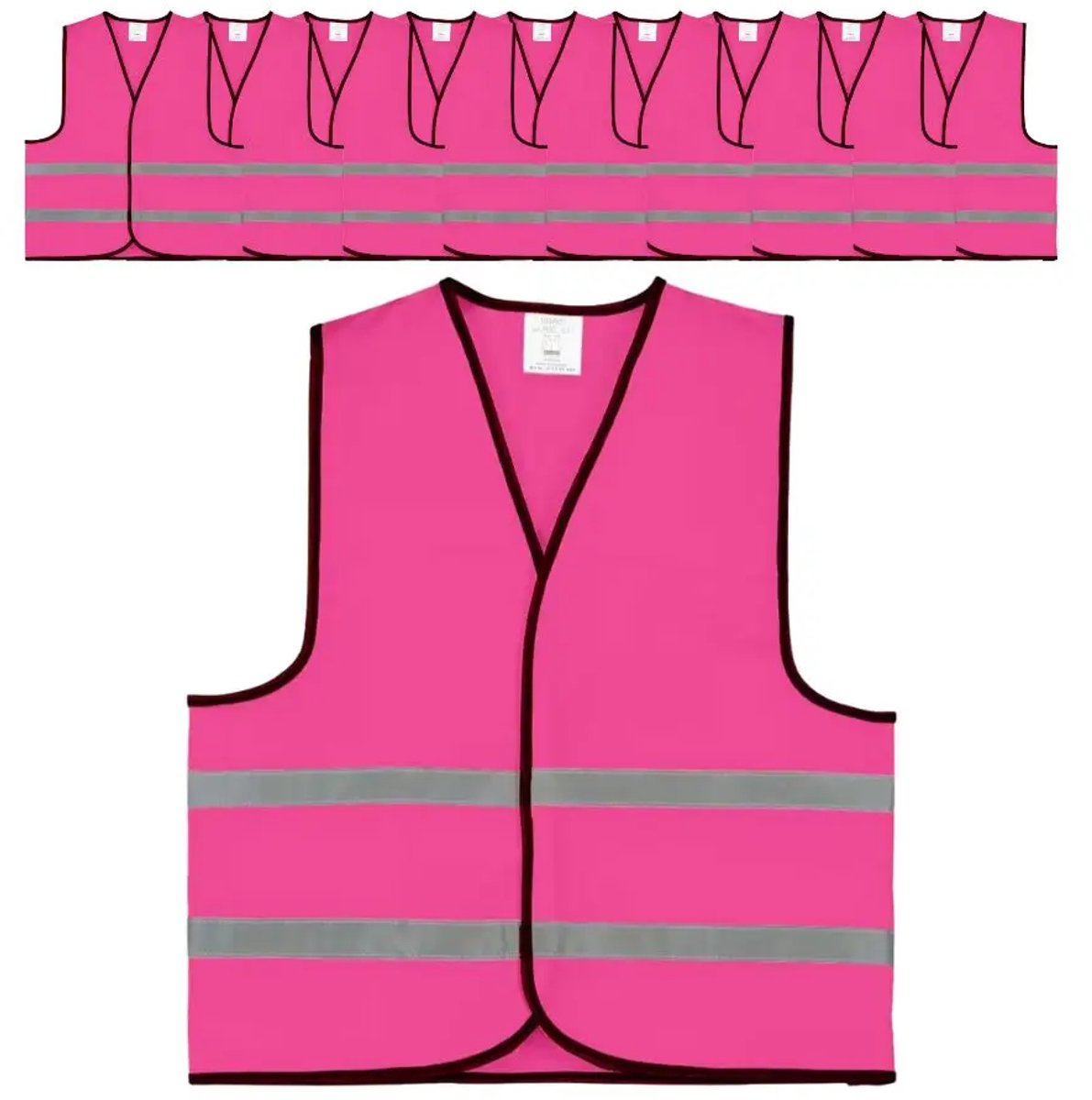 Roze veiligheidshesje | 10 stuks