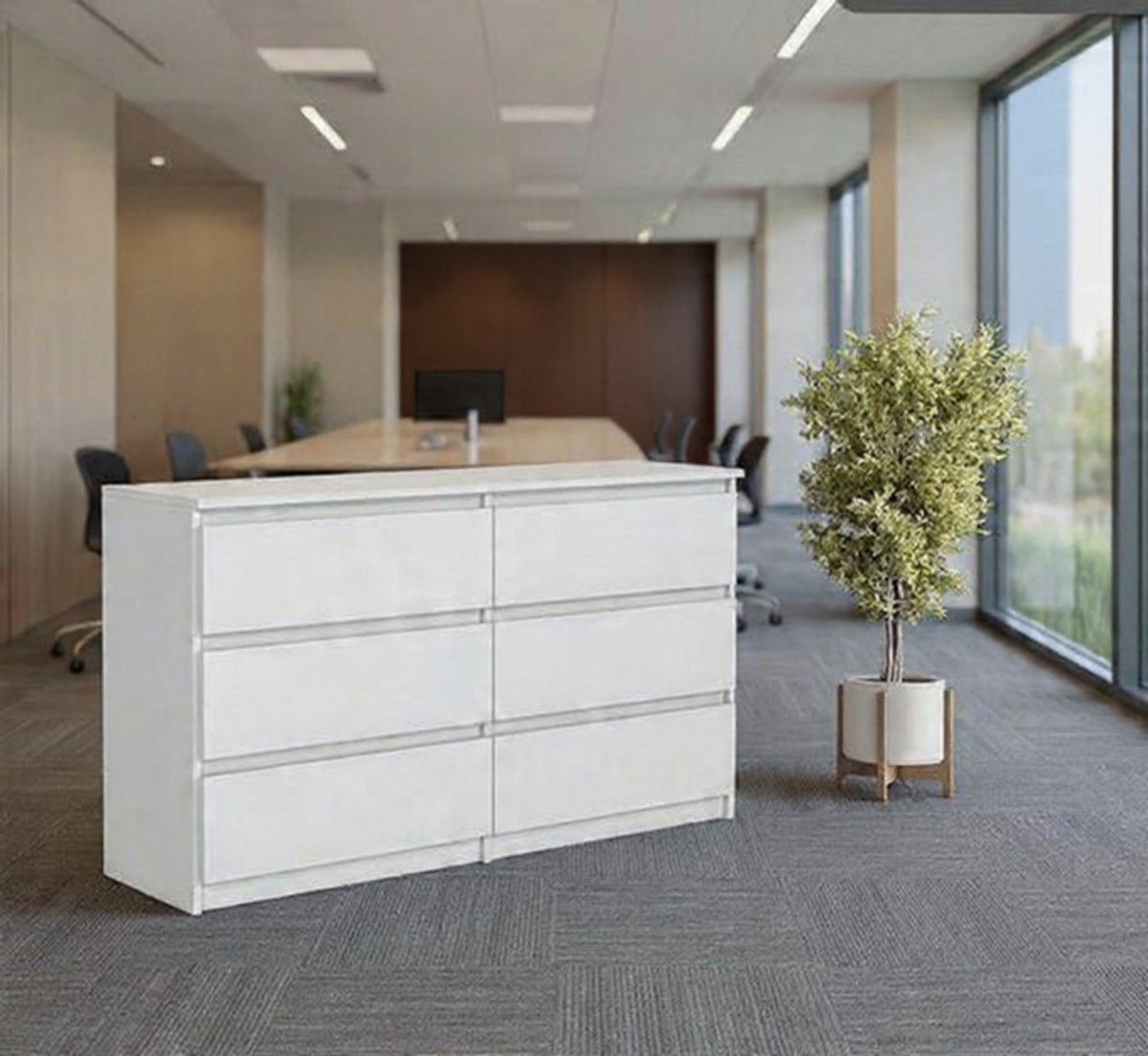 Novara Luxe Commode met 6 lades – 120 cm – Wit – Modern Design Casa Serena – 120 cm – Casa Dorada