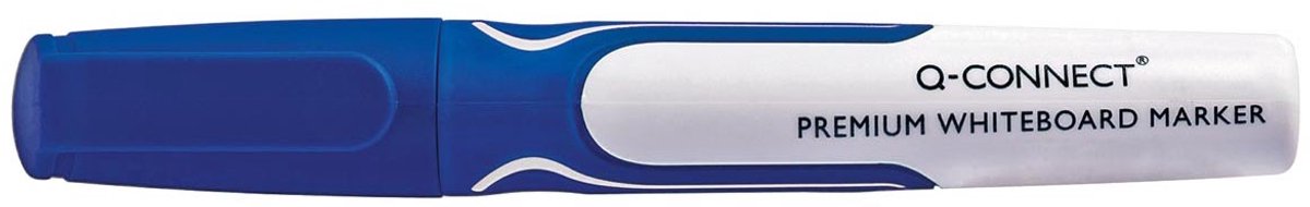 Q-CONNECT Premium whiteboard marker, 3 mm, ronde punt, blauw 10 stuks