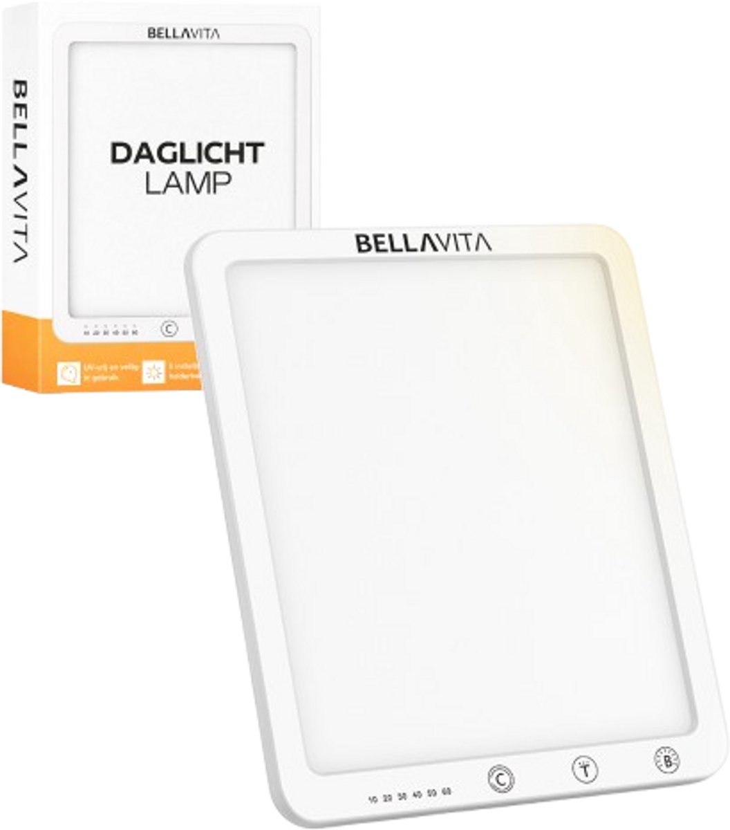 BELLAVITA ® Daglichtlamp - Daglicht Lamp - Bureaulamp - Daylight Lamp - Lichttherapie - Lichttherapielamp - LED - 10.000 LUX