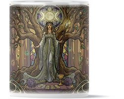 Wicca Mok "Tarot Goddess" – Aarde/ Natuur - Triple Moon & Kaarten – Magische Heks met Kruiden – Uniek Art Nouveau Design – Divinatie – Fantasy & Magie Vrouwelijke Tarot Legger & Boeken Lezer – Spiritueel Natuur Symbolen Cadeau voor Vriendin of Vrouw