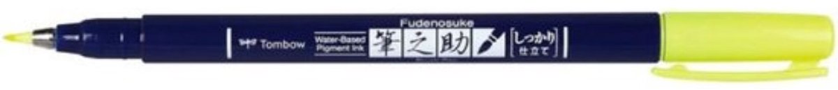 Tombow Fudenosuke Brush Pen Hard - Neon geel