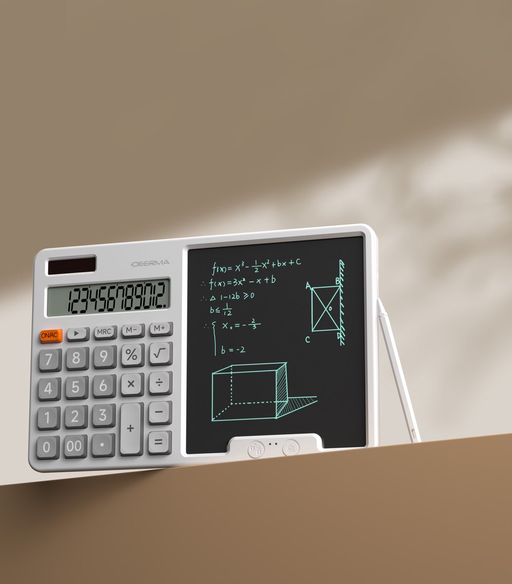 DEERMA Rekenmachine - Wetenschappelijke Rekenmachine Met Digitale Notitieblok - Grafische - Grote Toetsen - Kladblok - Geschikt voor kantoor of studie
