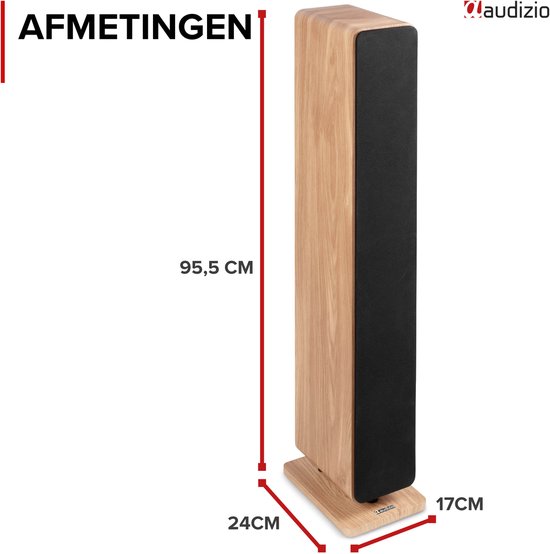 Audizio Arco passieve HiFi speaker - Vloerstaande speaker met 3x 4 inch woofers - 160W - Houtlook — afbeelding 5
