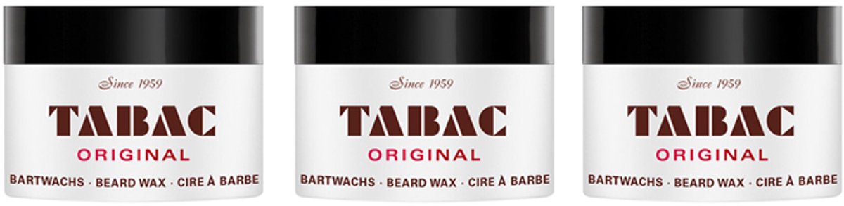 Tabac Original Beard Wax - Baardverzorging voor heren - 3 x 40 gr - Voordeelverpakking