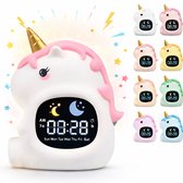Luvonic® Slaaptrainer - Kinderwekker - Nachtlamp en Wekker - Kindvriendelijke Slaapwekker - Slaaptrainer met Led en Geluid - White Noise - 8 Verschillende Kleuren - Kind/Peuter/Kleuter - Eenhoorn