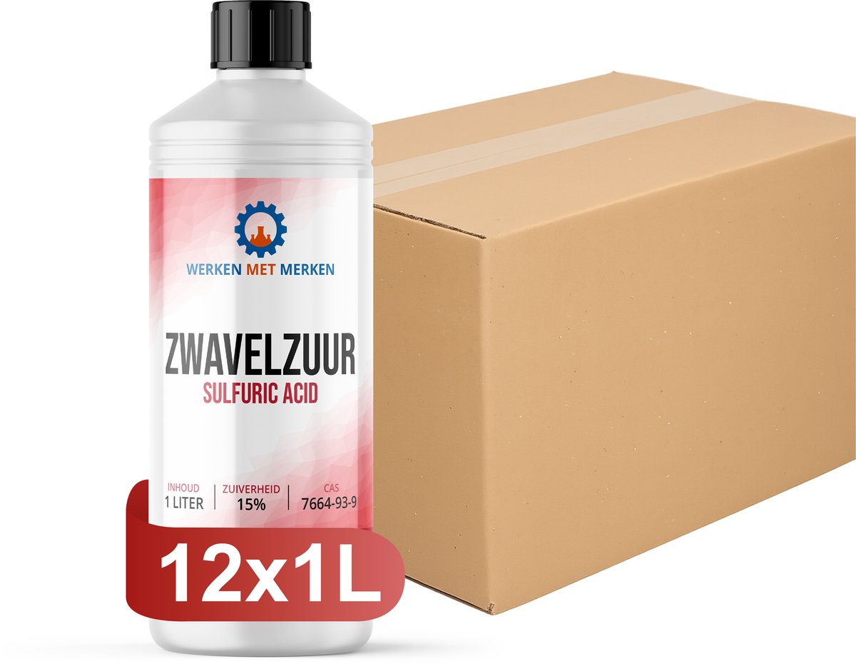Zwavelzuur 15% - Doos, 12 x 1 liter