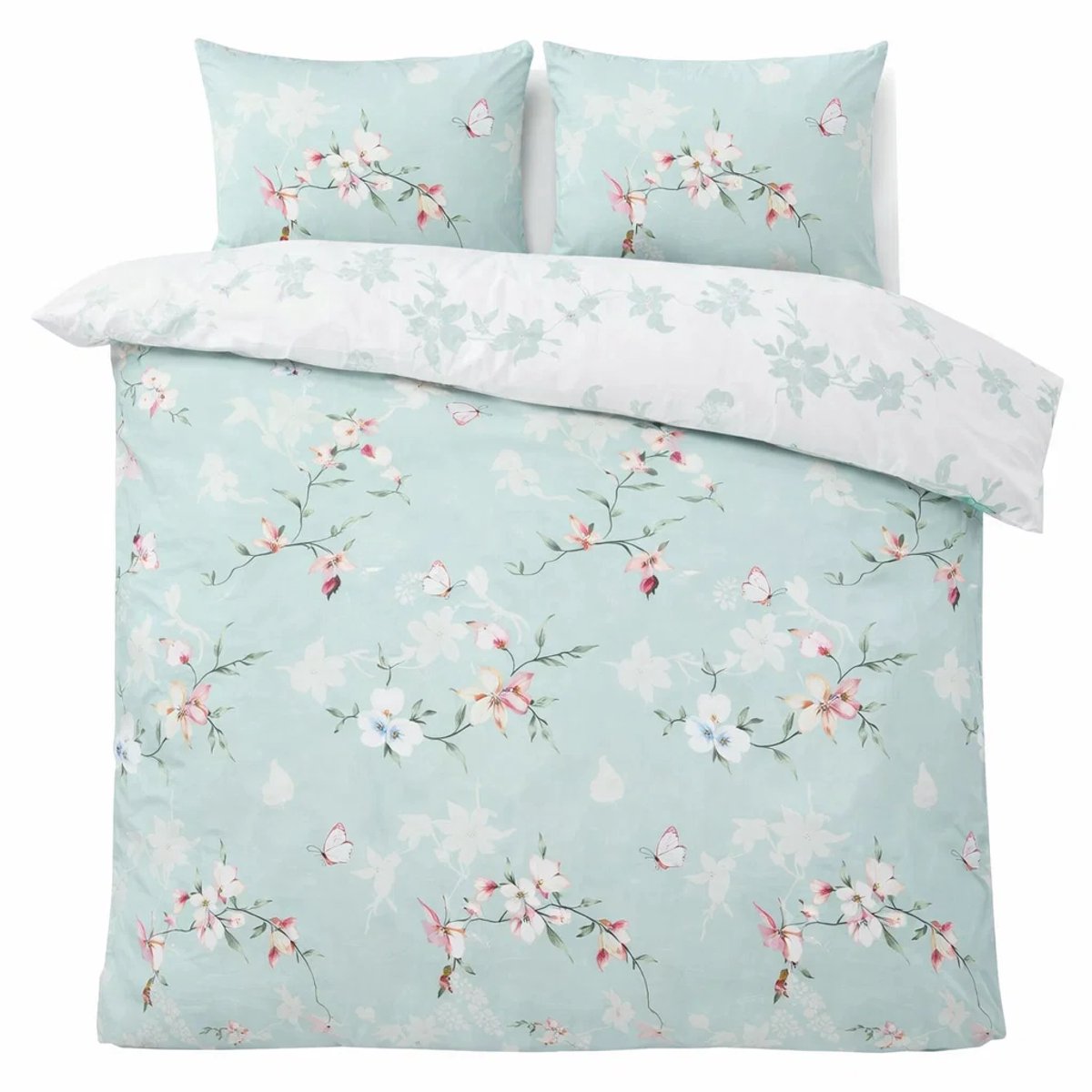 Microvezel dekbedovertrek Hummingbird - Groen - Lits-jumeaux - 240x220 - 2 st 60x70cm