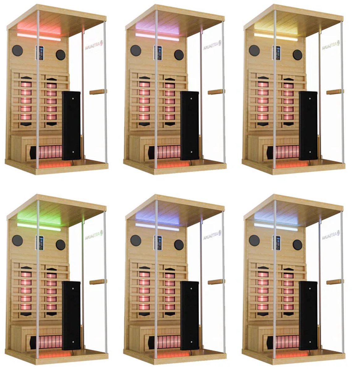 Sauna / Infraroodcabine / Infraroodsauna Göteborg - 90x90x190cm - 1-persoons thumbnail 6