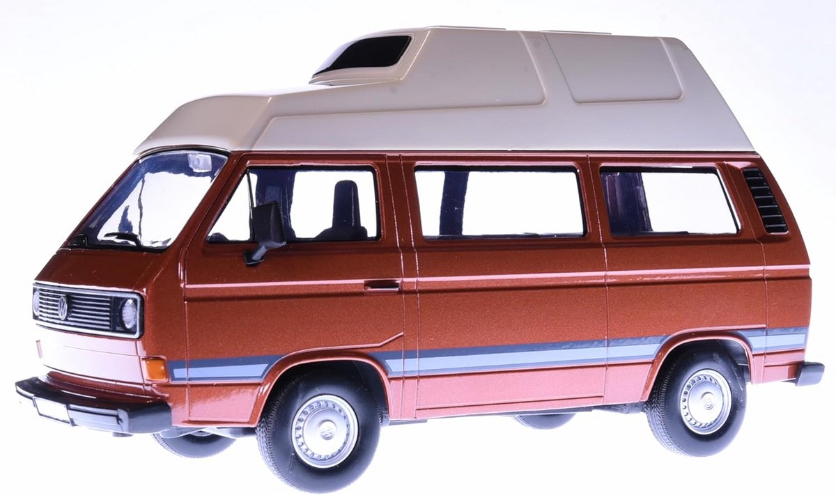 Modelauto Campingbus 1:24 Bruin Wit voor Verzamelaars