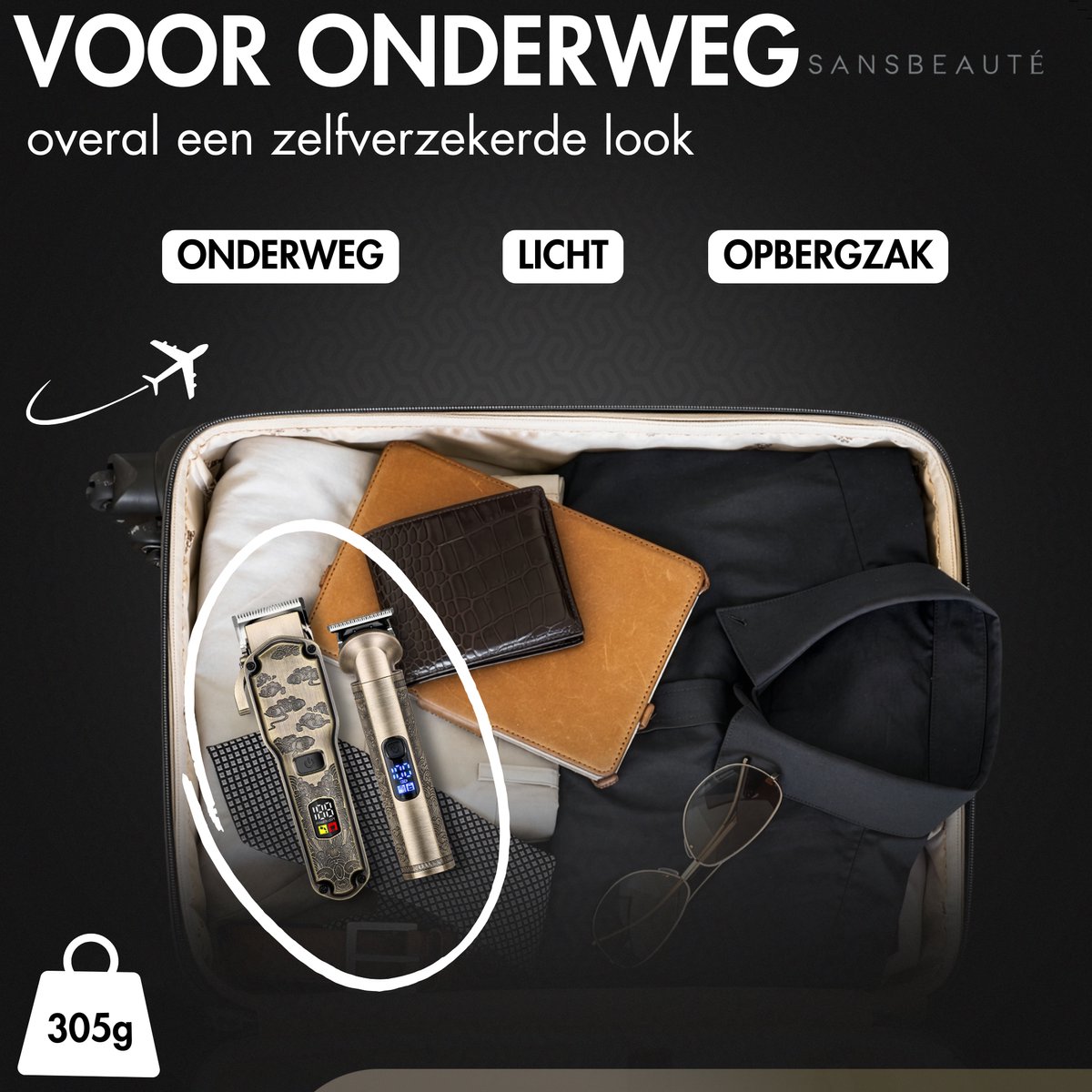 Professionele Draadloze 5-in-1 Tondeuse - Sansbeauté - Tondeuse Mannen Hoofdhaar - Cheveux Haar - Haartrimmer - Kapper Haar Machine - Haartondeuse - Trimmer Baard - Barbe Hair Clipper - Kapper Buddha Trimmer - Barber Set - Kappersset thumbnail 3