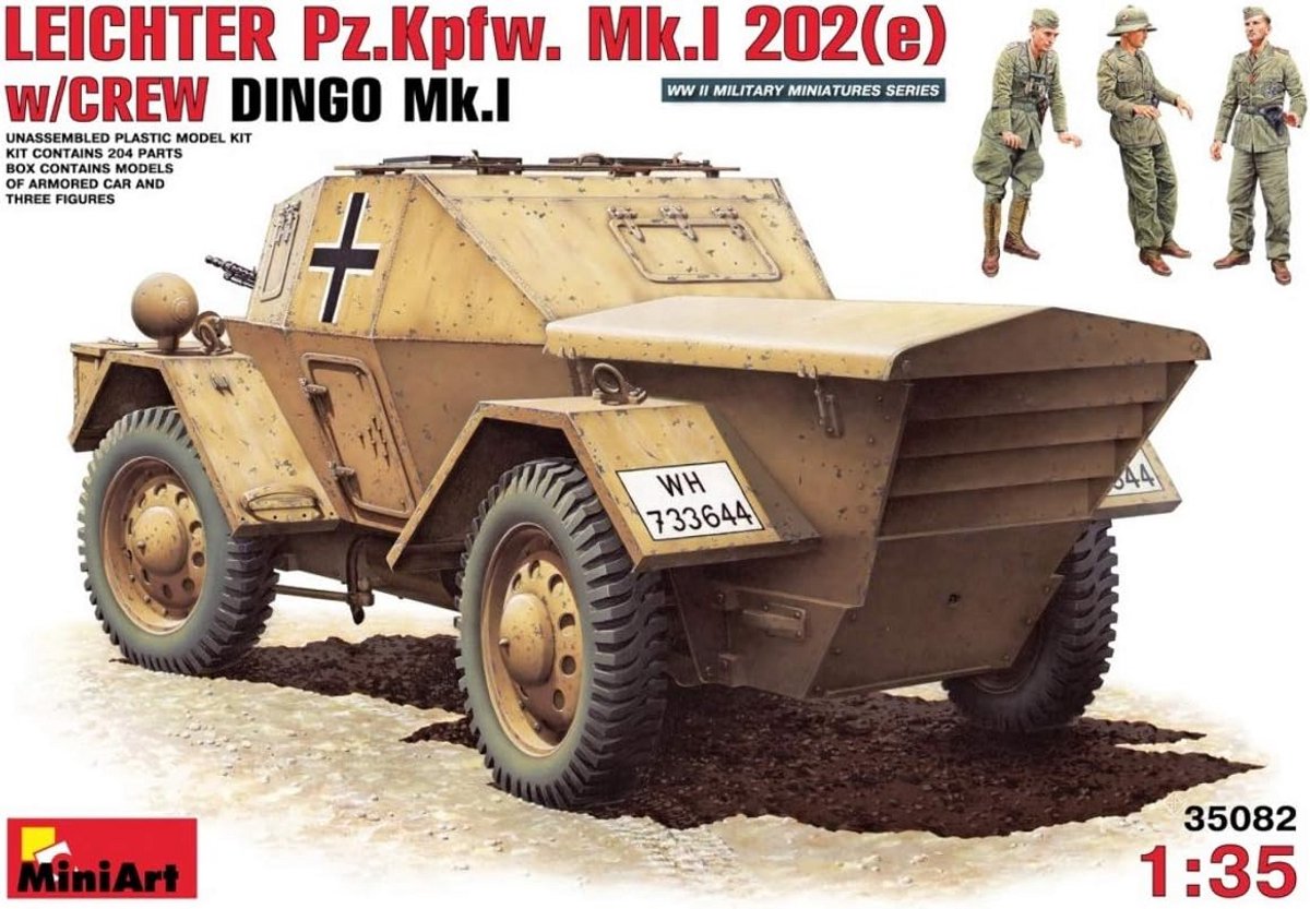 Modelbouwset Lichtgewicht Tank Mk. I 202 (e) met Bemanning