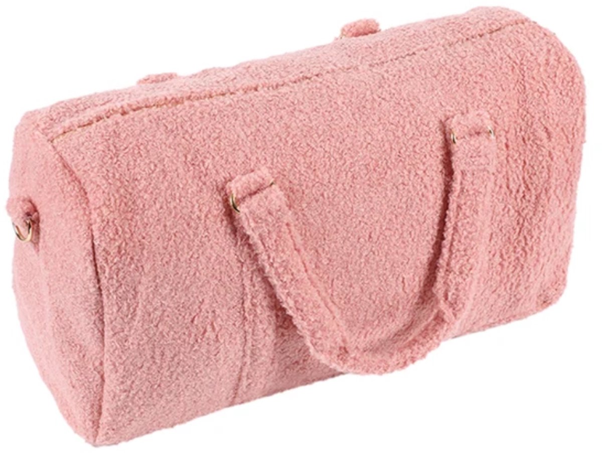 Teddy weekendtas roze (gepersonaliseerd)
