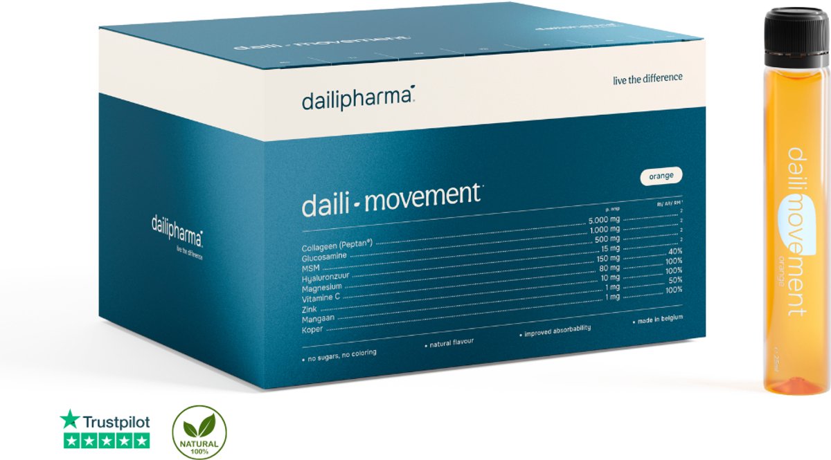 Bol.com Dailipharma Daili Movement - Vloeibaar Voedingssupplement - Gewrichtsondersteuning - Collageen MSM Glucosamine Magnesium aanbieding