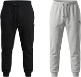 Hitman Joggingbroek Heren - 2-Pack - Trainingsbroek Heren - Sportbroek Heren - Sweatpants Heren - Katoen - Diepe Zakken - 1 x Zwart en 1 x Licht Grijs - Maat L