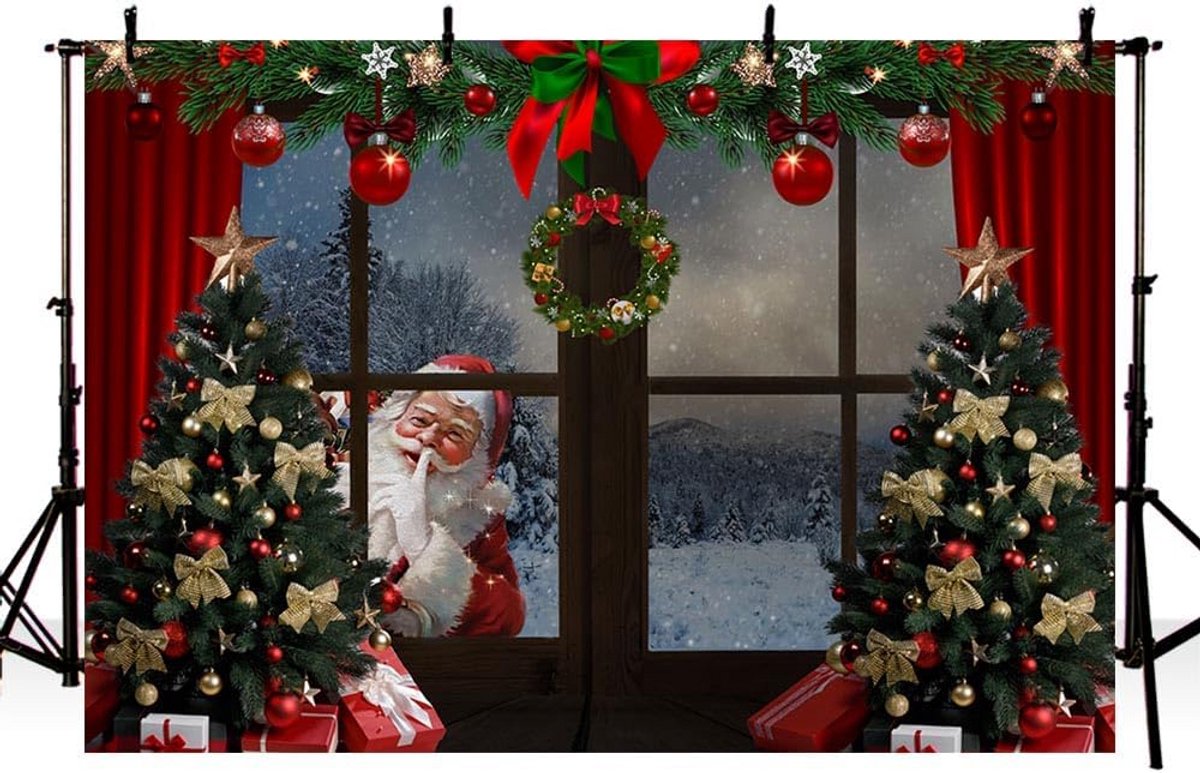 Feestelijke Kerstfotografie Achtergrond met Sneeuw en Cadeaus