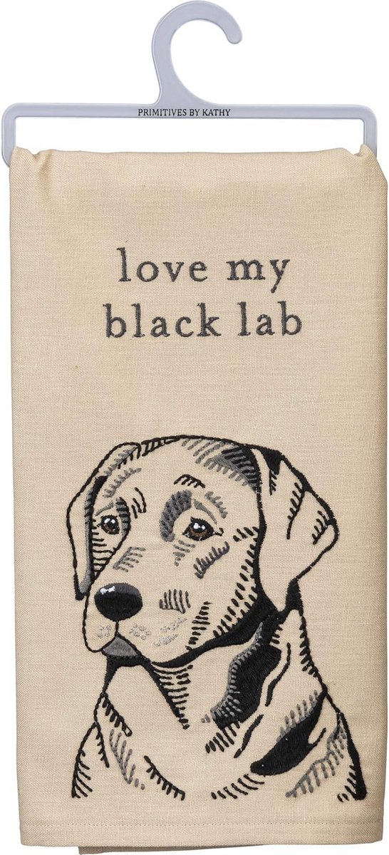 Katoenen Linnen Keukendoek met Labradormotief