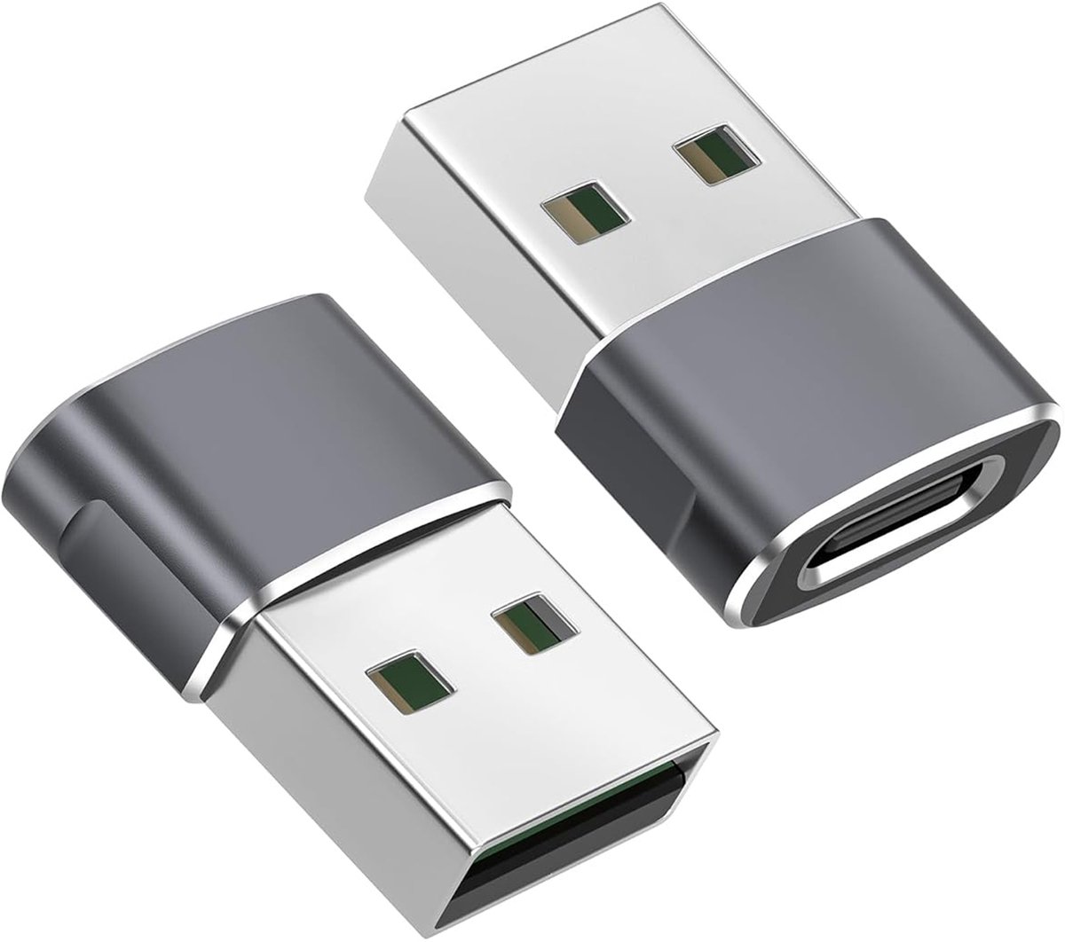 Travelhawk USB A naar USB C Adapter - 2 Stuks - USB C naar USB Converter - Geschikt voor Telefoon, Tablet & Laptop - Zwart